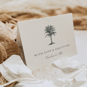 Havana Palm   Vintage Palm Tree Wedding Thank You Card