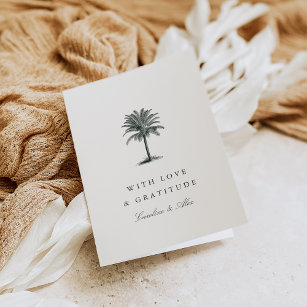 Havana Palm   Vintage Palm Tree Wedding Thank You Card