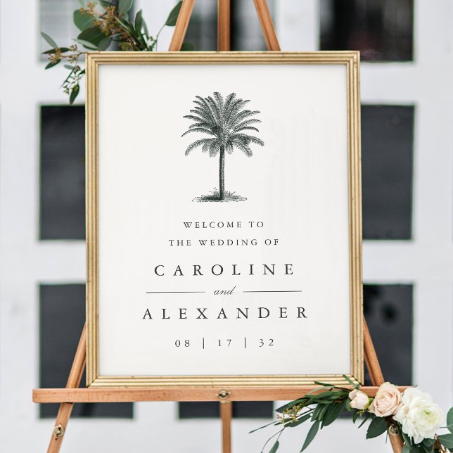 Havana Palm | Vintage Palm Tree Wedding Welcome Poster (Creator Uploaded)