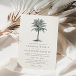 Havana Palm Wedding Invitation<br><div class="desc">Vintage beach style wedding invitation features an etched palm tree illustration in blackened hunter green, atop your wedding details in charcoal grey for a chic coastal look. Pale off-white ivory invitation cards reverse to a thatched woven pattern. We recommend printing this style on the Traditional Laid paper for a rich...</div>