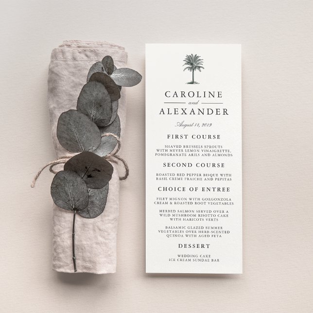 Havana Palm Wedding Menu Card (Creator Uploaded)