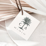 Havana Palm Wedding Monogram & Date Favour Tags<br><div class="desc">Attach these island chic gift tags to your wedding favours for a perfect finishing touch. Designed to coordinate with our Havana Palm wedding invitation collection, tags feature your initials and wedding date in elegant charcoal grey lettering, along with a vintage etched style palm tree illustration for a chic beach look....</div>