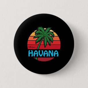 Havana Retro Summer Palm Tree Beach Cruise Souveni 6 Cm Round Badge