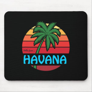 Havana Retro Summer Palm Tree Beach Cruise Souveni Mouse Mat