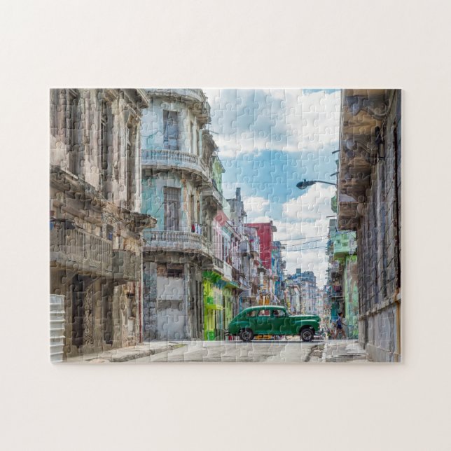 Havana Street Oldtimer Car Cuba Travel Photography Jigsaw Puzzle (Horizontal)