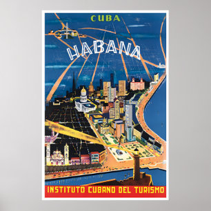 Havana Travel Poster Cuban Art Cuba Print