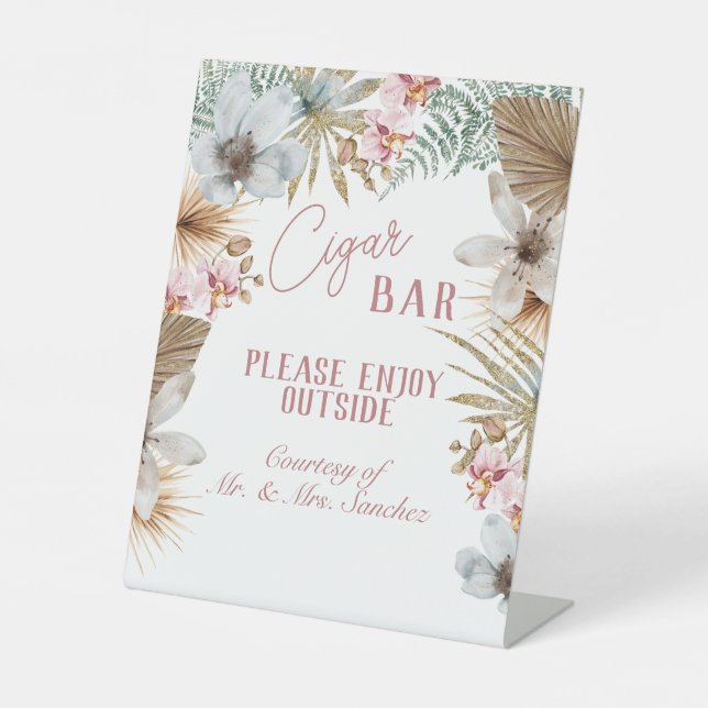 Havana Tropical Cuban Cigar Bar Pedestal Sign (Front)