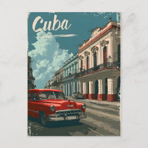 Havana Vintage Streets: Classic Car Postcard
