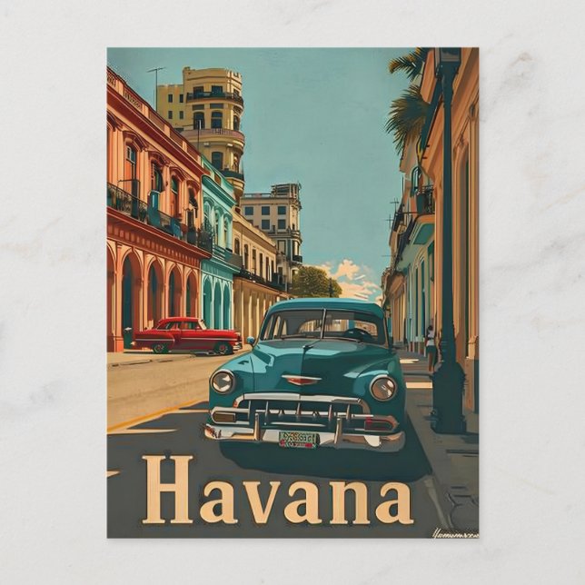 Havana Vintage Streets: Classic Car Postcard (Front)