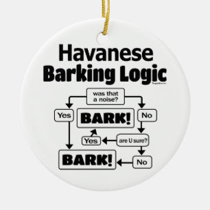 Havanese Barking Logic Ceramic Tree Decoration