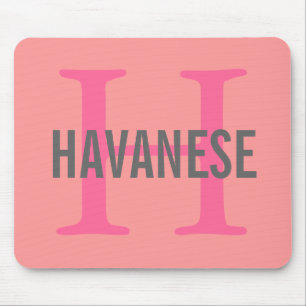 Havanese Breed Monogram Design Mouse Mat