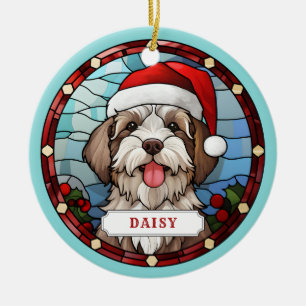 Havanese Ceramic Circle Ornament
