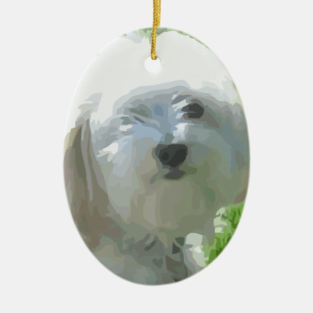 Havanese Ceramic Tree Decoration (Front)