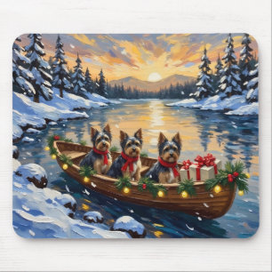 Havanese Christmas Boat Holiday Mouse Mat