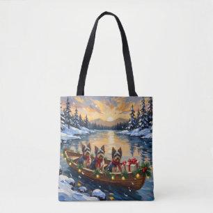 Havanese Christmas Boat Holiday Tote Bag