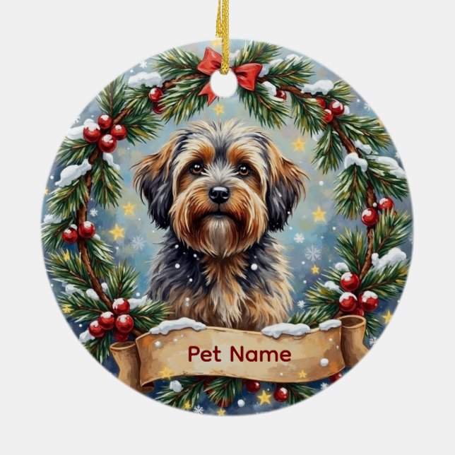 Havanese Christmas Ceramic Tree Decoration (Back)