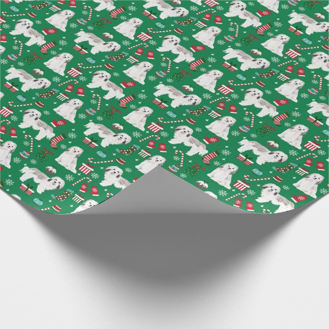 Havanese Christmas dog Wrapping Paper (Corner)