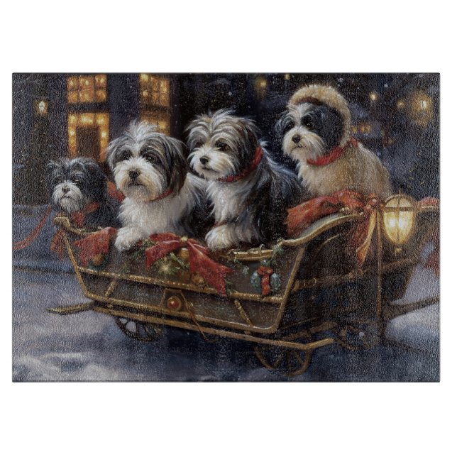 Havanese Christmas Festive Season  Cutting Board (Front)