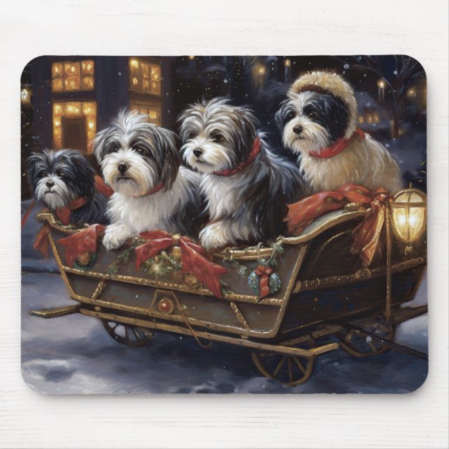 Havanese Christmas Festive Season  Mouse Mat (Front)