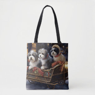 Havanese Christmas Festive Season  Tote Bag