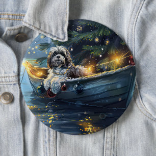 Havanese Christmas Festive Voyage 6 Cm Round Badge