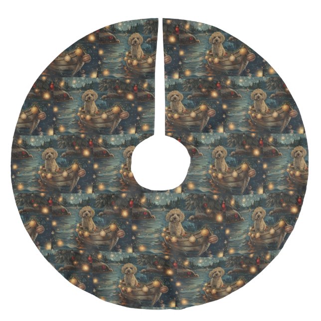 Havanese Christmas Festive Voyage Brushed Polyester Tree Skirt (Front)