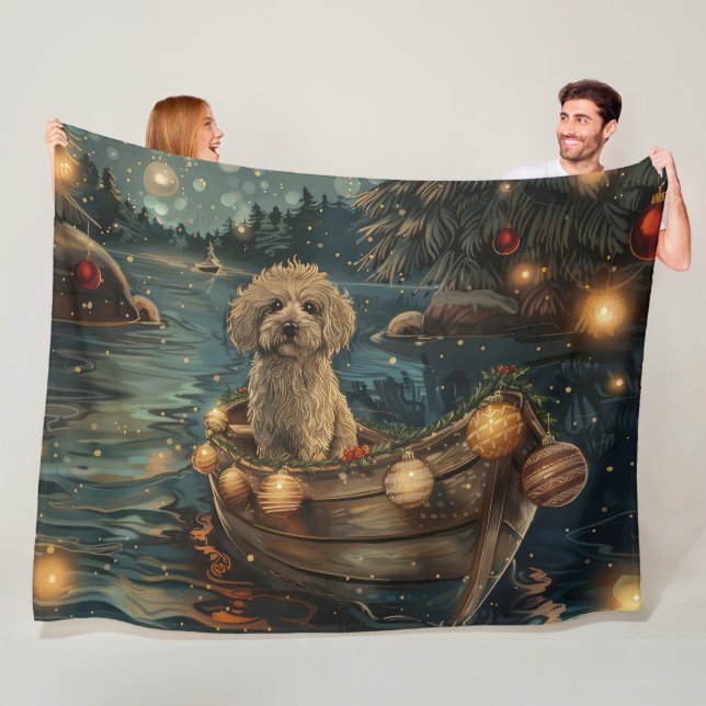 Havanese Christmas Festive Voyage Fleece Blanket (In Situ)