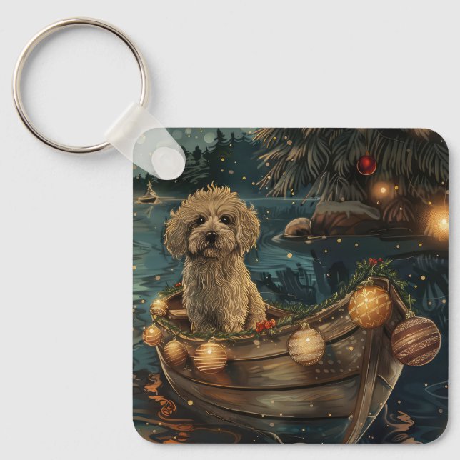 Havanese Christmas Festive Voyage Key Ring (Front)