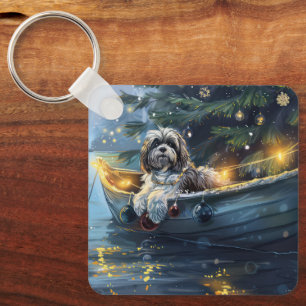 Havanese Christmas Festive Voyage Key Ring
