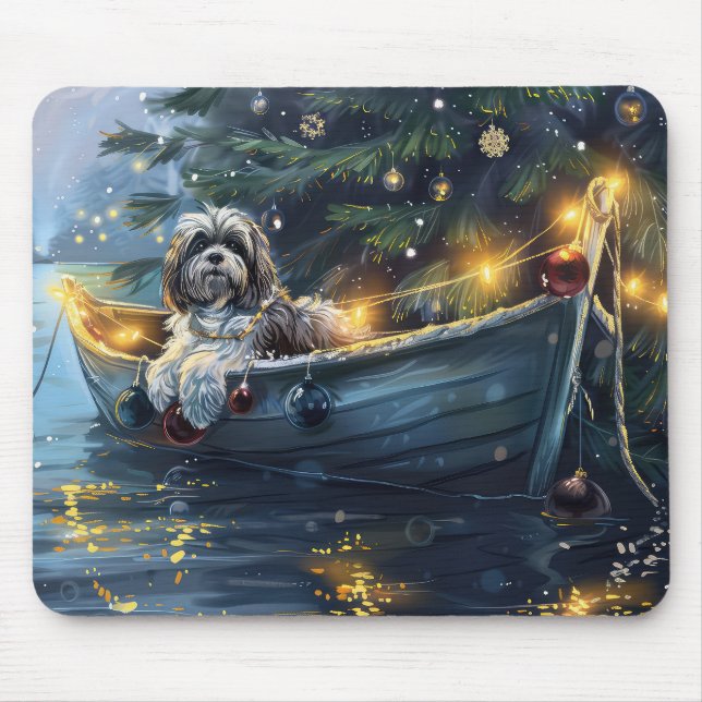 Havanese Christmas Festive Voyage Mouse Mat (Front)