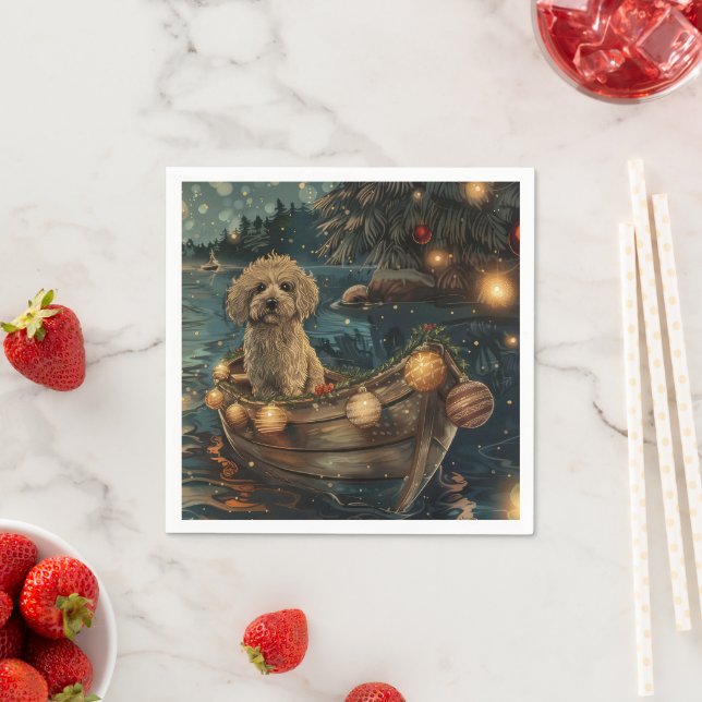 Havanese Christmas Festive Voyage Napkin (Insitu)