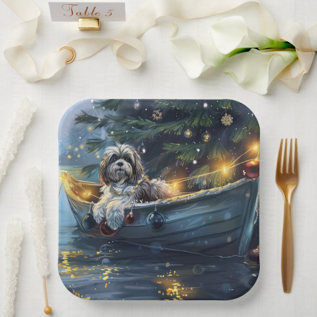 Havanese Christmas Festive Voyage Paper Plate (Wedding)