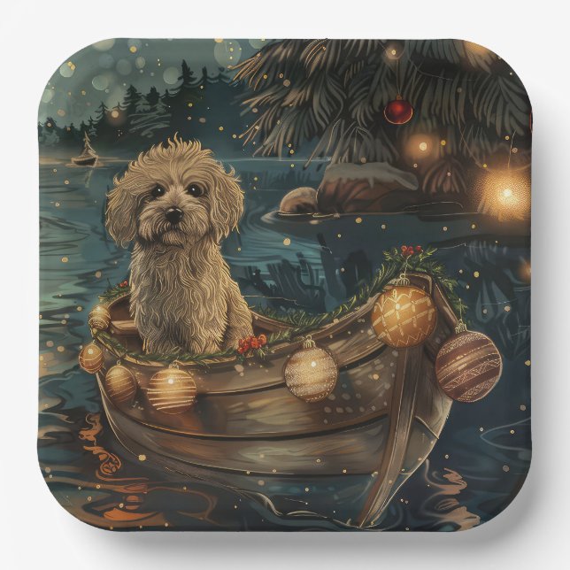 Havanese Christmas Festive Voyage Paper Plate (Front)