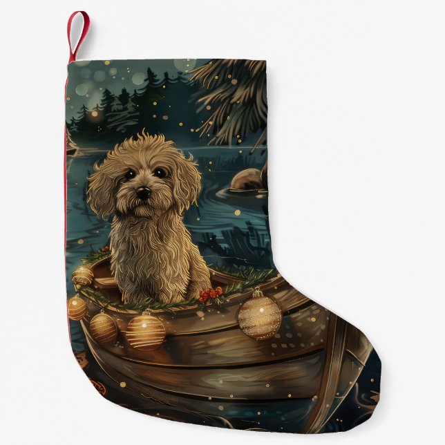 Havanese Christmas Festive Voyage Small Christmas Stocking (Front)