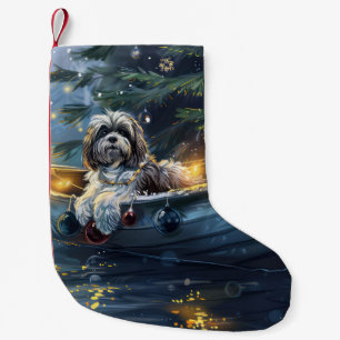 Havanese Christmas Festive Voyage Small Christmas Stocking