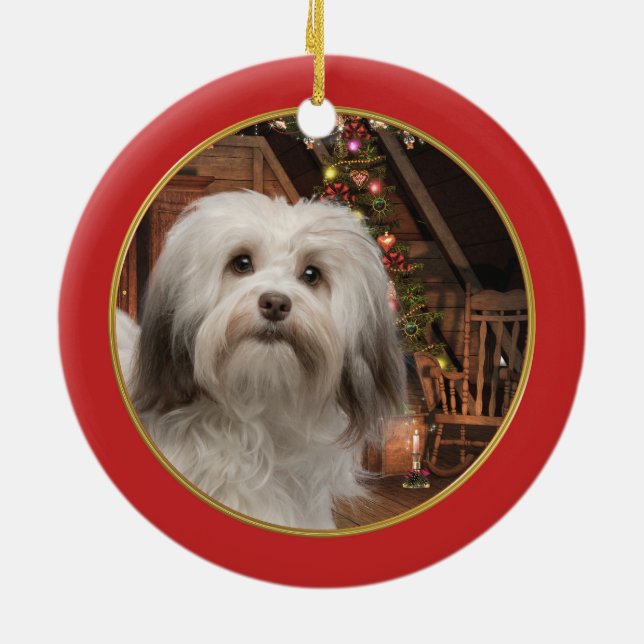 Havanese Christmas Ornament (Back)