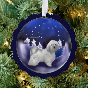 Havanese Christmas Tree Decoration Card