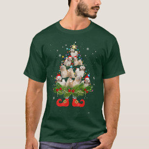 Havanese Christmas Tree Lights Cute Santa Hat Dog T-Shirt