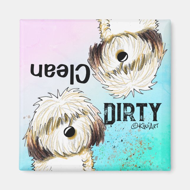 Havanese Clean Dirty Dishwasher Magnet (Front)