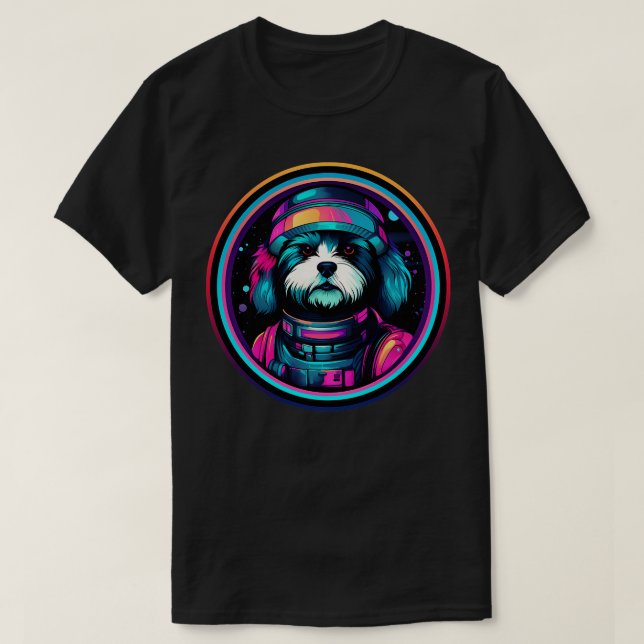 Havanese Cosmic Space Dogs Galaxy Astronaut T-Shirt (Design Front)