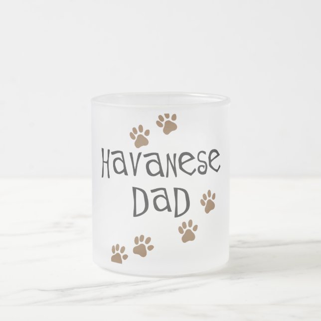 Havanese Dad Frosted Glass Coffee Mug (Center)
