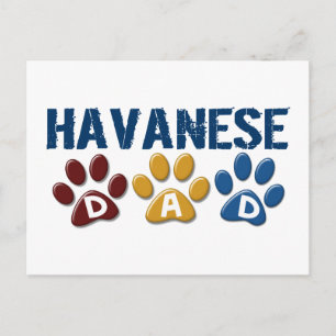 HAVANESE Dad Paw Print 1 Postcard