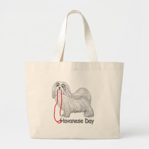 Havanese Day Large Tote Bag