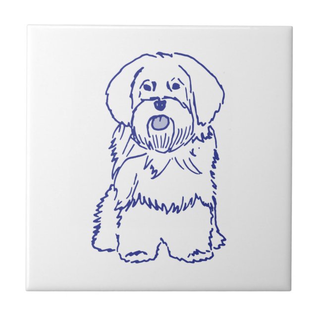 Havanese dog breed tile (Front)