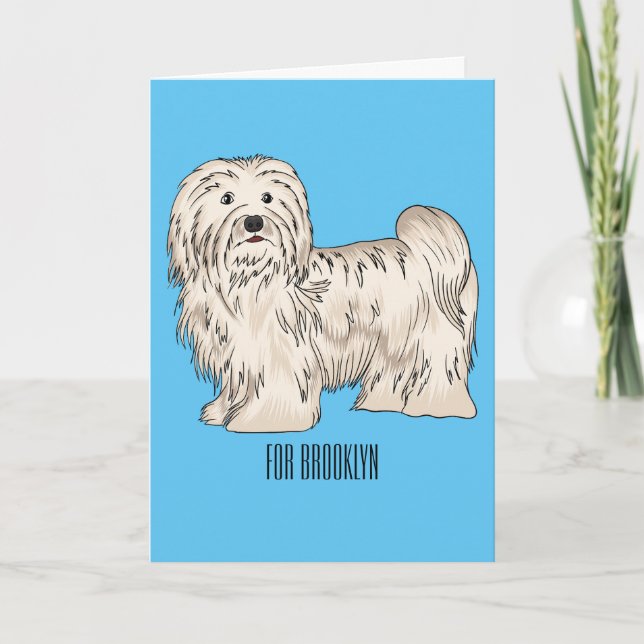Havanese dog cartoon illustration card (Front)