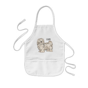 Havanese dog cartoon illustration kids apron