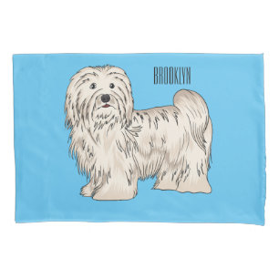 Havanese dog cartoon illustration pillowcase