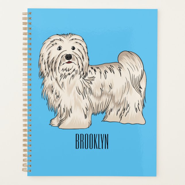 Havanese dog cartoon illustration planner (Front)