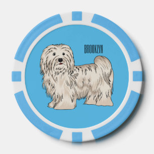 Havanese dog cartoon illustration poker chips