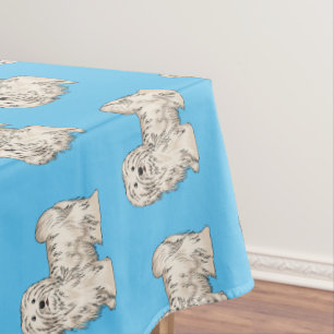 Havanese dog cartoon illustration tablecloth